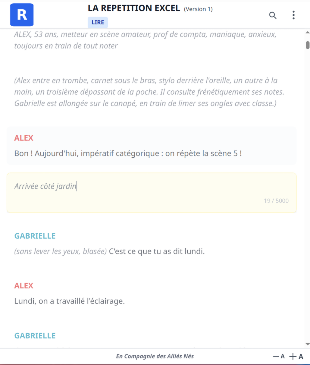 Système d'annotations personnelles sur les répliques