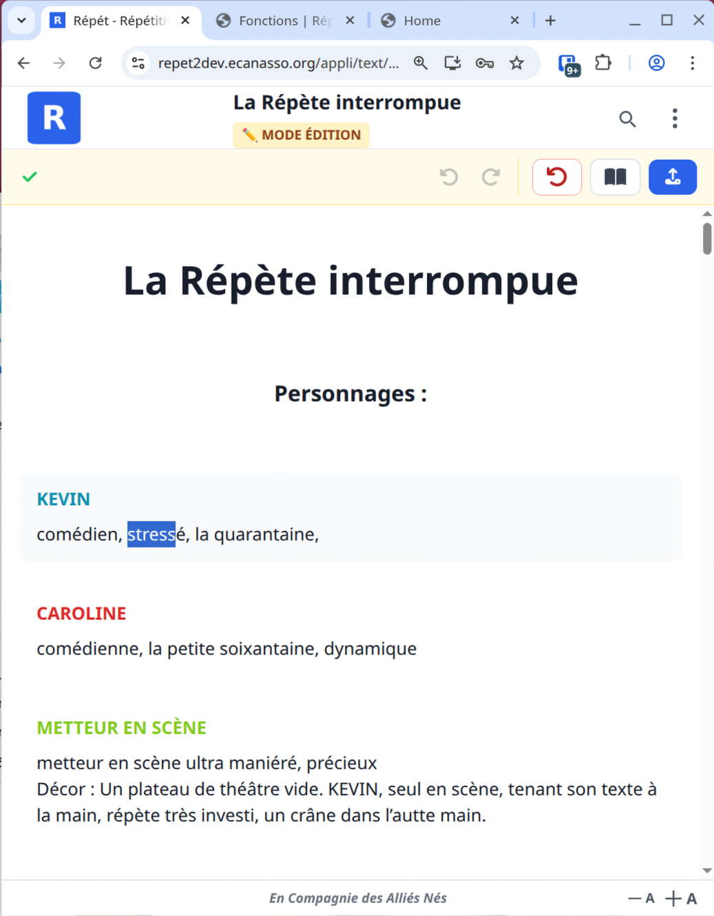 Éditeur de texte avec saisie manuelle