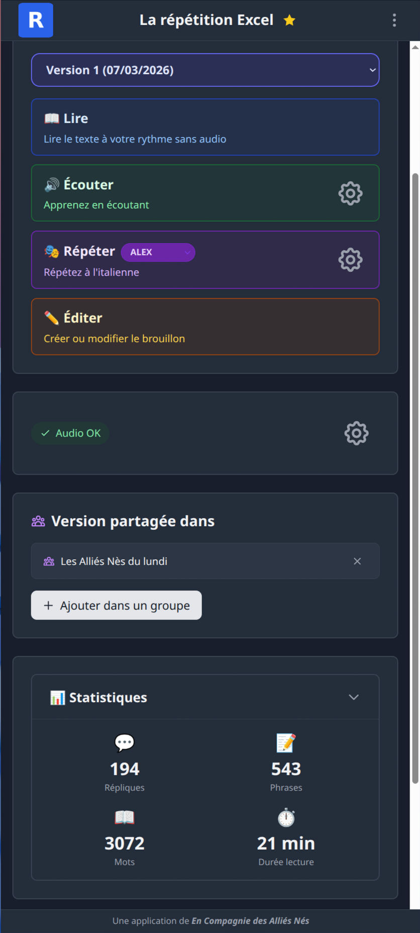 Ecrand e détail d'un texte