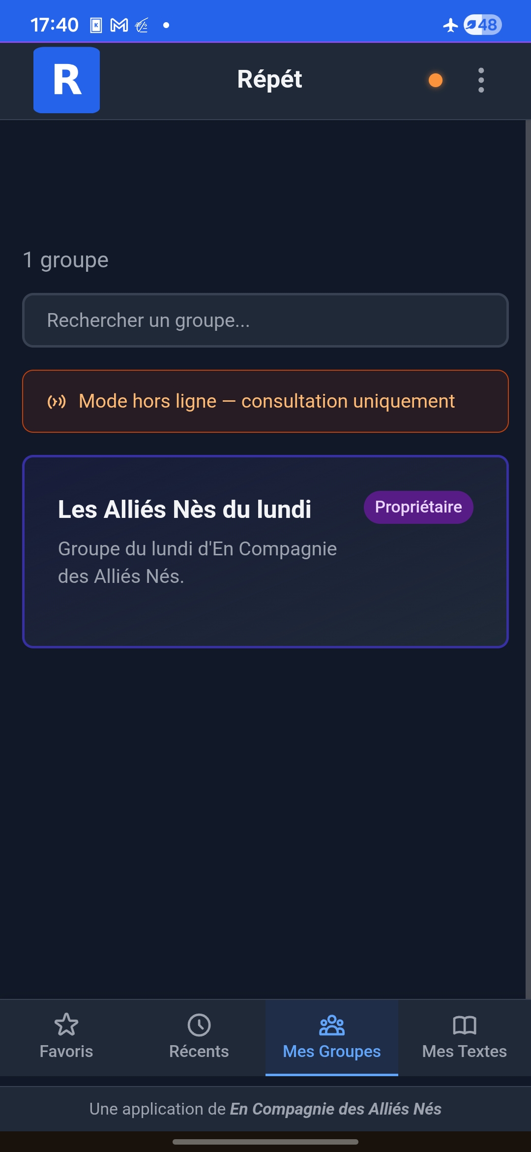 Mode offline et PWA