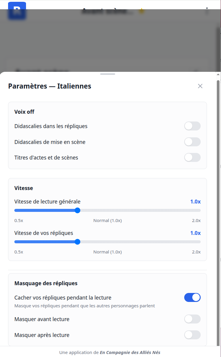 Configuration des voix - Affectation