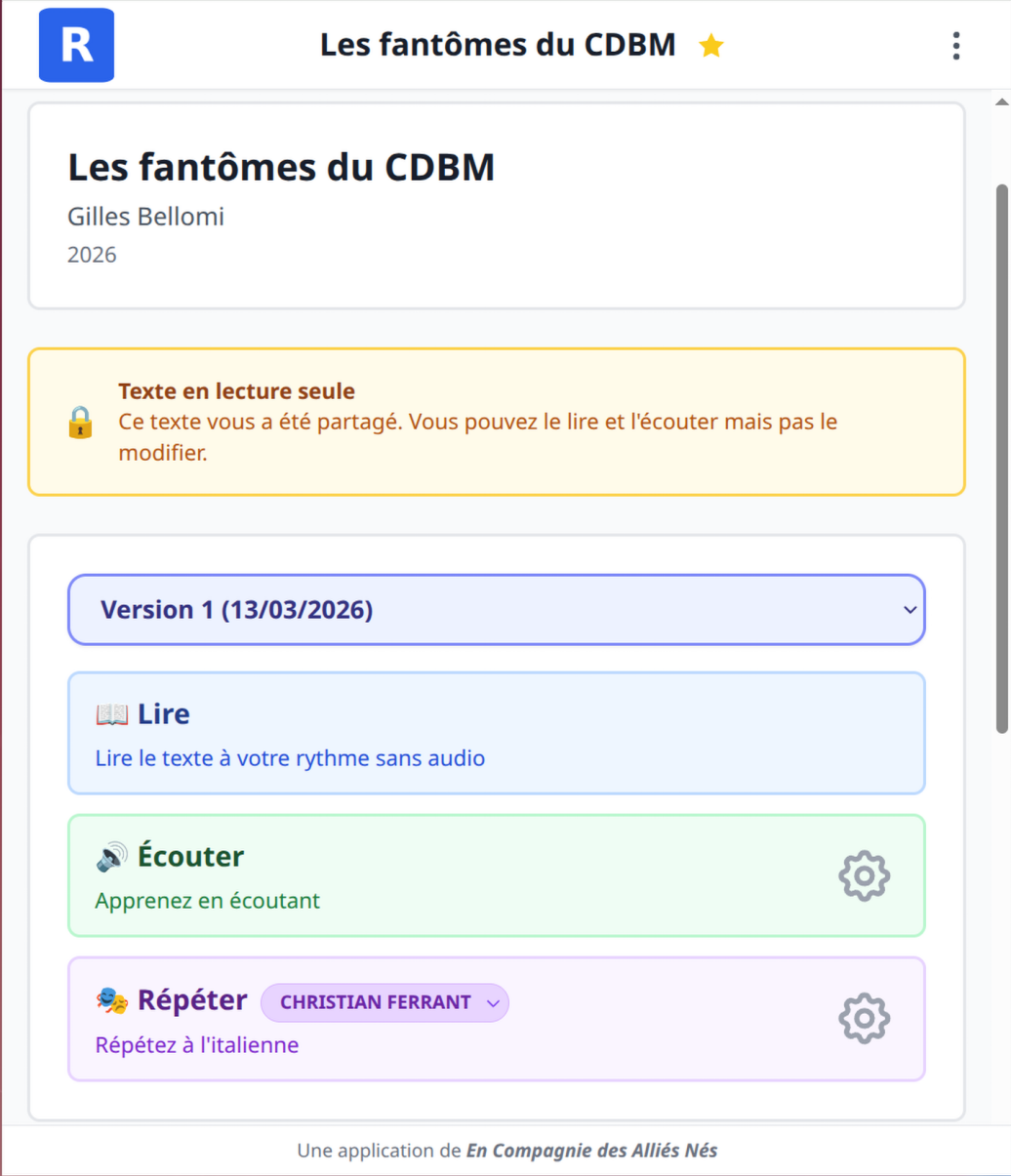 Choix du mode de lecture